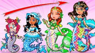 [Paper Dolls] NOW! If Princesses Become The Little Mermaid! | DIYs Paper Dolls Fashion [종이인형]