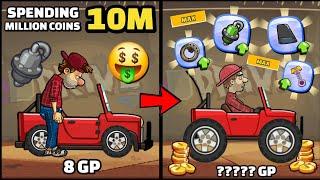 SPENDING 10 MILLION COINS!!  MAX GP?? - Hill Climb Racing 2