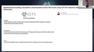 IOTA Foundation - Blockchain Investing: Q&A From The Front Lines Of The Industry with Dan Simerman