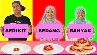 MAKAN SEDIKIT SEDANG ATAU BANYAK CHALLENGE | TANTANGAN SERU |  CHIKAKU FAMILY