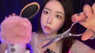 ASMR | (sub) Hair salon Roleplay | Brushing, cutting | 미용실 롤플레이 | 하임 헤어샵에서 헤어커팅 하고 가세요 |후시녹음, 비주얼 팅글