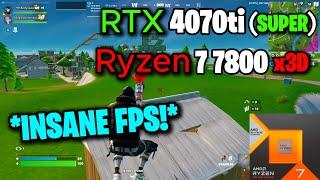 RTX 4070 Ti SUPER + Ryzen 7 7800x3d | Fortnite Performance Mode | 1080p | (BEST PC FOR FORTNITE?) 