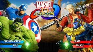 Marvel vs Capcom: Infinite - Hulk/Captain America vs Dante/Thanos Gameplay @ (60ᶠᵖˢ) HD 