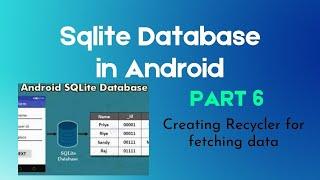 SQLite Database in Android Studio ||Writing Data and Displaying Result in Recycle View||2021