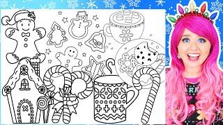 Coloring Christmas Cookies & Sweets Coloring Pages | Gingerbread Man, Candy Canes, Cookies Coloring