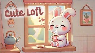 Cute Cafe Music  1 Hour Cafe Song  Bunny Lofi  cute & relaxing music  Make Your Day Better