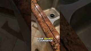 Broken Granite Countertop #brokengranite #crackedgranite #granitechipped