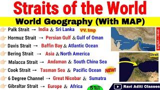 Important Straits Of The World | Strait & Channels | World Geography | Straits Of The World With Map