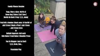 Family Fitness Session: Yoga, Floor & Core, You Vs Mugger: 1,2,3, Groin, Run... Parachute Play