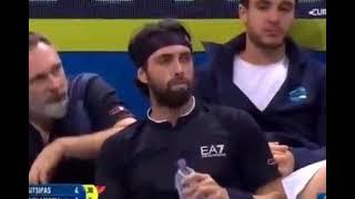 Georgia's top tennis player Nikoloz Basilashvili, ends  tennis match due to breathing difficulties.