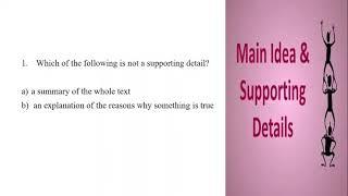 How to differentiate main idea from supporting details