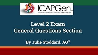 ICAPGen Level 2 Exam General Questions Section