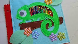 Chameleon Sensory Activity Felt Busy Books: How I Make it