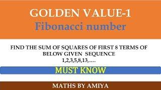 Golden Formula 1 "Fibonacci" - MATHS BY AMIYA