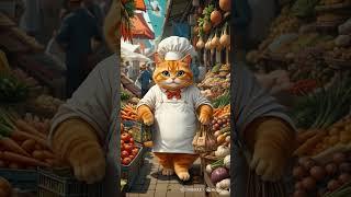 Chef cat in market  #cat #cartoon #viralvideo #virslshortvideo #viralshorts