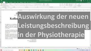 Auswirkung der neuen Leistungsbeschreibung in der Physiotherapie