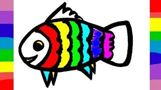 Very very colourful Fish| Fish drawing for kids| Draw A cute fish||