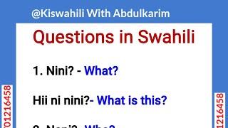 Learn Swahili: "WH-" Questions in Swahili.