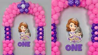 Sofia Theme Birthday Balloon Arch Decoration at home