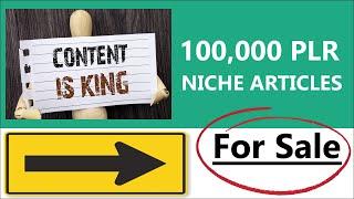 100,000 High Quality Niche Private Label Rights Articles For Sale (Buy PLR ARTICLES)