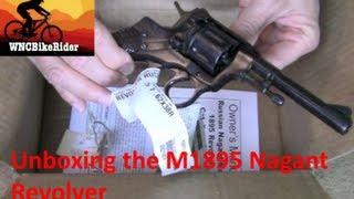 Nagant Revolver M1895.  Opening the box & quick close-up OTB. Russian m 1895