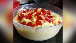 Super easy creamy fruit custard recipe| custard recipe|how to make fruit custard recipe #sweet