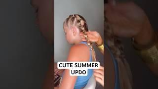 CUTE SUMMER UPDO | Audrey and Victoria #hairstyle #hairtutorials