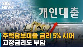 주택담보대출 금리 5% 시대…고정금리도 부담 / SBS