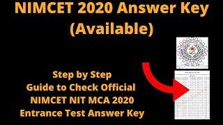 NIMCET 2020 Answer Key (Available) -How to Download Official NIMCET NIT MCA Entrance Test Answer Key