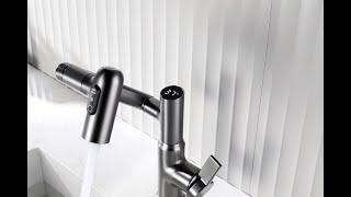 Lefton Single-Hole Rotatable Bathroom Faucet with Temperature Display-BF2204