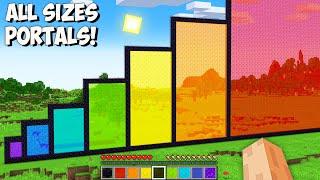 This is ALL SIZES PORTAL in Minecraft! NEW SECRET SMALLEST vs NORMAL vs GIANT PORTALS!