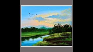 Captivating Sunset by the Lake: Acrylic Painting Tutorial
