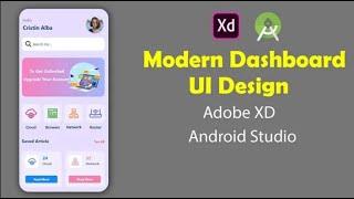  Xd Android Modern dashboard screen Design Ui Tutorial | Adobe Xd to Android Studio Xml Tutorial 5