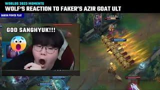 Wolf's reaction to Faker Azir's GOAT play | T1 vs JDG | Worlds 2023