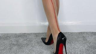 Stiletto high heels with stockings