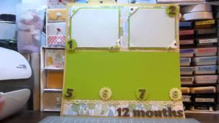 12x24 scrapbook layout share (12 months gone so fast! )