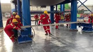 Positioning Ziemann Holvrieka tank installation for Heineken on site by Aerofilm Systems in Vietnam