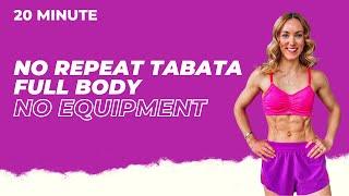  20 Min Full Body TABATA Workout at Home | No Repeat & No Equipment