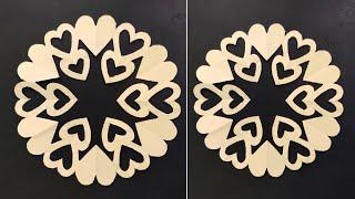 Beautiful Paper Cutting Wall Decoration | Heart Shape Paper Craft Wall Hanging | Paper Craft