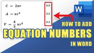 [TUTORIAL] How to Add EQUATION NUMBERS in WORD (Easily!)