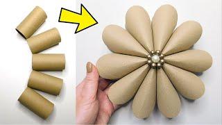 You Won't Believe How Easy I Did It! Big Paper Flower DIY  Toilet Paper Roll Recycling Craft Idea