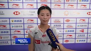 Japan's Tomoka Miyazaki after losing 21-5 22-20 to South Korea's An Se-young at China Masters｜宮崎 友花