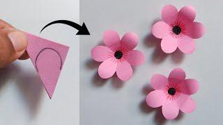 Easy Paper Flower Making | How To Make Paper Flower Craft | Paper Flower Making Step By Step