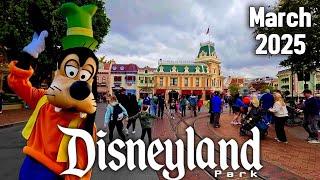 Cloudy Morning FULL Walkthrough of Disneyland Park - Riding Thunder Mountain & Casey Jr. -March 2025