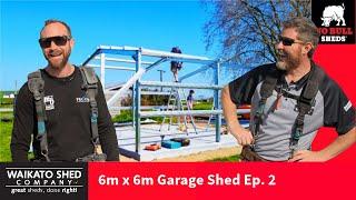 How to Build a Shed - Standing Steel Frames Ep. 2