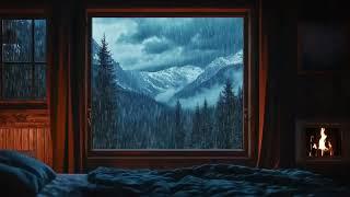 Peaceful Rain and Fireplace Sounds | Create a Serene Environment for Sleep, Study or Meditation