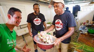 World’s Best FOOD UNCLE!! Big Stew Pork + Full Sunday Lunch in Paramin, Trinidad!!