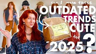 Trying to Style a Thrifted Mystery Box of Outdated Trends for 2025!