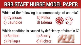 RRB Staff Nurse Exam Model paper || Staff Nurse superintendent exam preparation || part:1 |