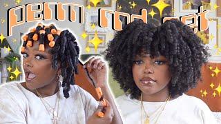 my curly fro routine ft. aussie perm rod set | type 4 natural hair